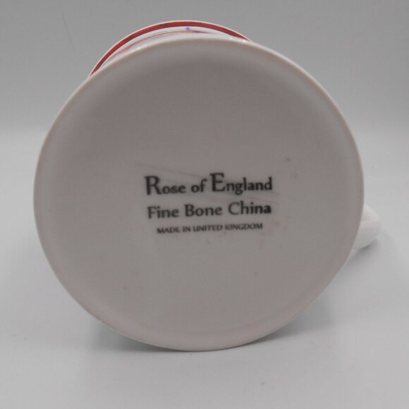 ROSE OF ENGLAND ORIGINAL DESIGN MUG COFFEE CUP FLAG LOVE HEART FINE BONE CHINA - Picture 6 of 9